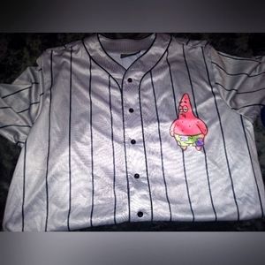 Nickelodeon SpongeBob Patrick Baseball Jersey | Color: Gray + Pink